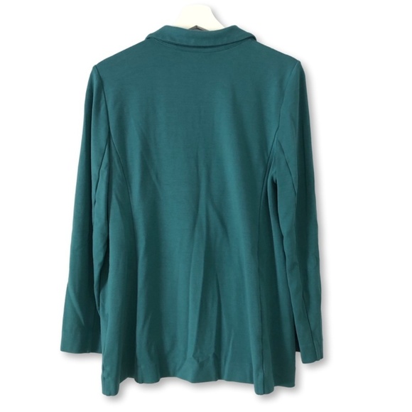 J. Jill Wearever Teal Blazer Women's Size MP Relaxed - Picture 2 of 14